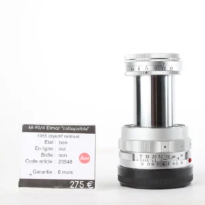 LEICA M ELMAR 90MM F/4 "collapsible" 1955 objectif rentrant
